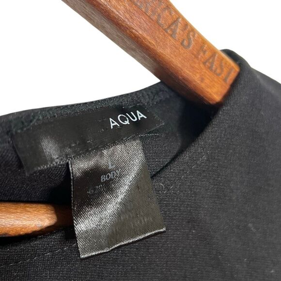 Aqua Short Sleeve Striped Skirt Fit & Flare Mini Dress Black White Size Large - Picture 6 of 8